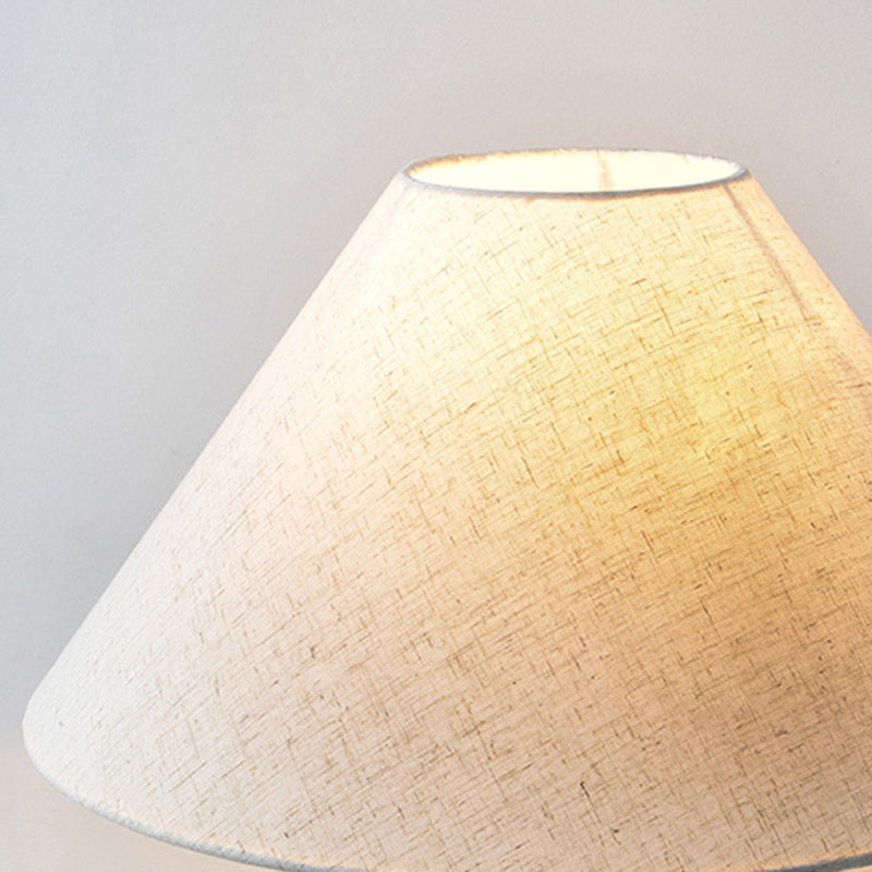 Wabi Sabi Beige Ceramic Table Lamp Handmade Retro Light Luxury New Chinese Light Suitable For Bedroom