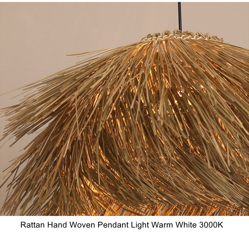 Tax Include Dia.40cm 50cm 60cm Natrual Rattan Simple Pendant Light