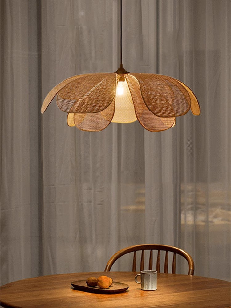Rattan Flower Pendant Light Rattan Weaving Ceiling lights Pendant Light Living Room Dining Room Home Decor