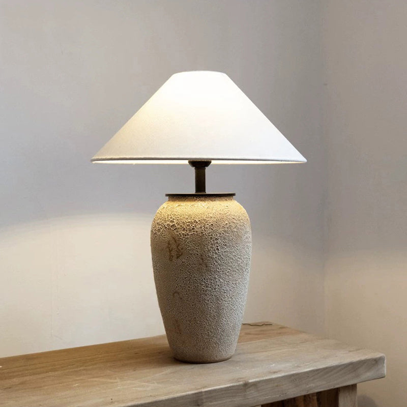 Wabi sabi Ceramic Table Lamp Large Desktop Decorative Lamp Bedroom Decoration Living Room