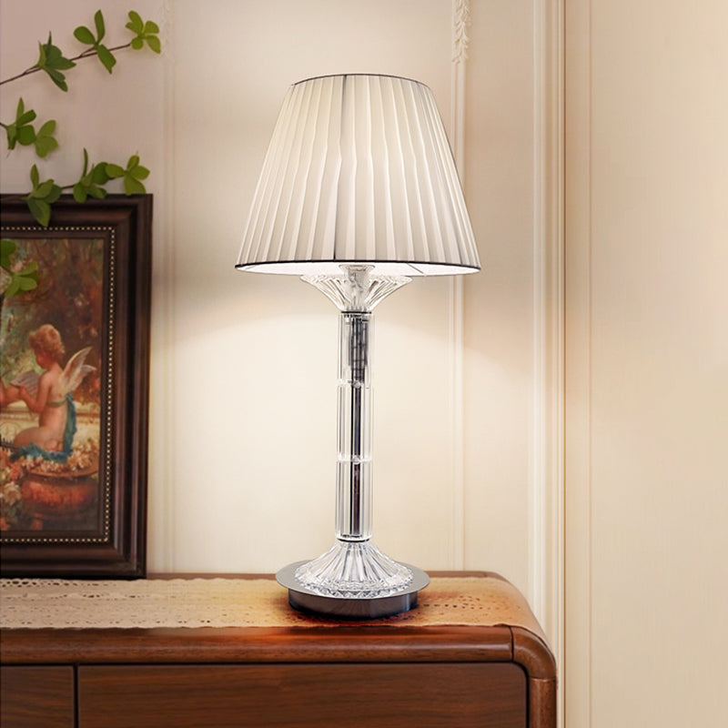 Modern Novelty Luxury K9 Grade Crystal Table Lamp With Fabric Lampshade