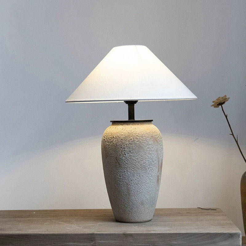 Wabi sabi Ceramic Table Lamp Large Desktop Decorative Lamp Bedroom Decoration Living Room