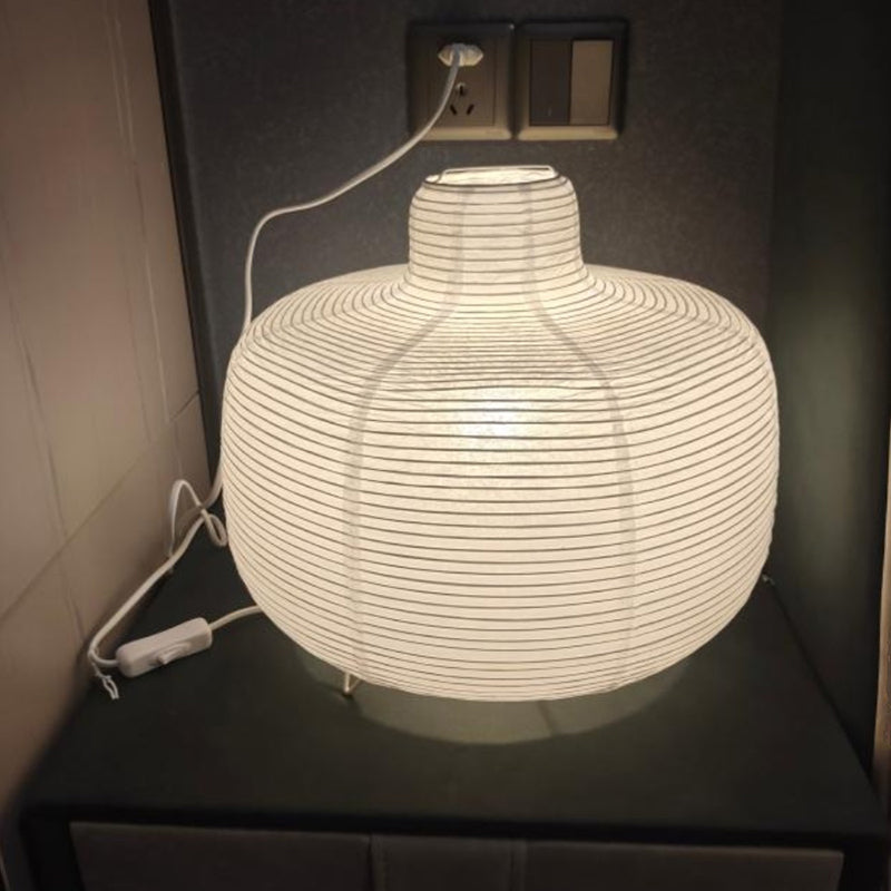 Japanese Design Table Lamp White Rice Paper Decorative Desk Lights for Bedroom Living/Dining Room Study Loft Art