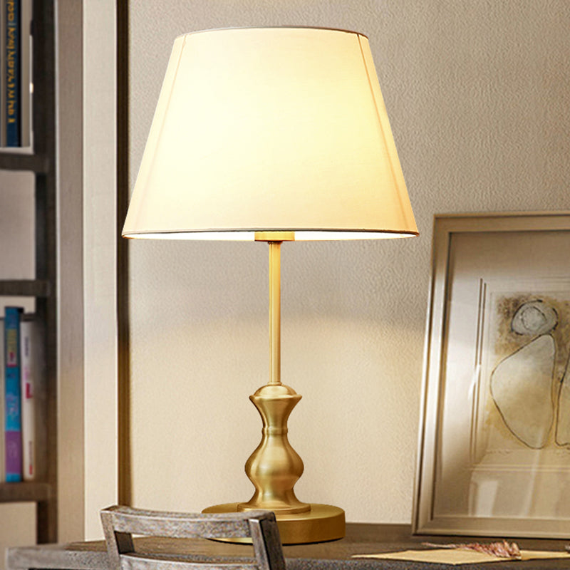 Modern Gold Color Brass Table Lamp for Bedroom Living Room 20'' Traditional Bedside Desk Nightstand Light
