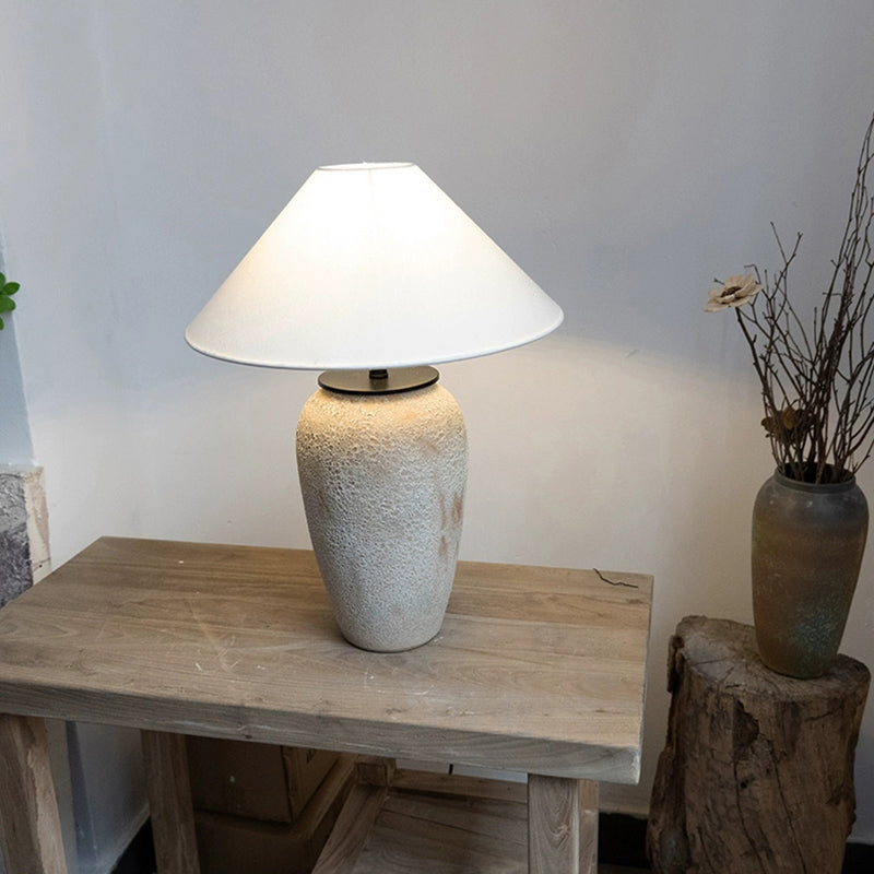 Wabi sabi Ceramic Table Lamp Large Desktop Decorative Lamp Bedroom Decoration Living Room