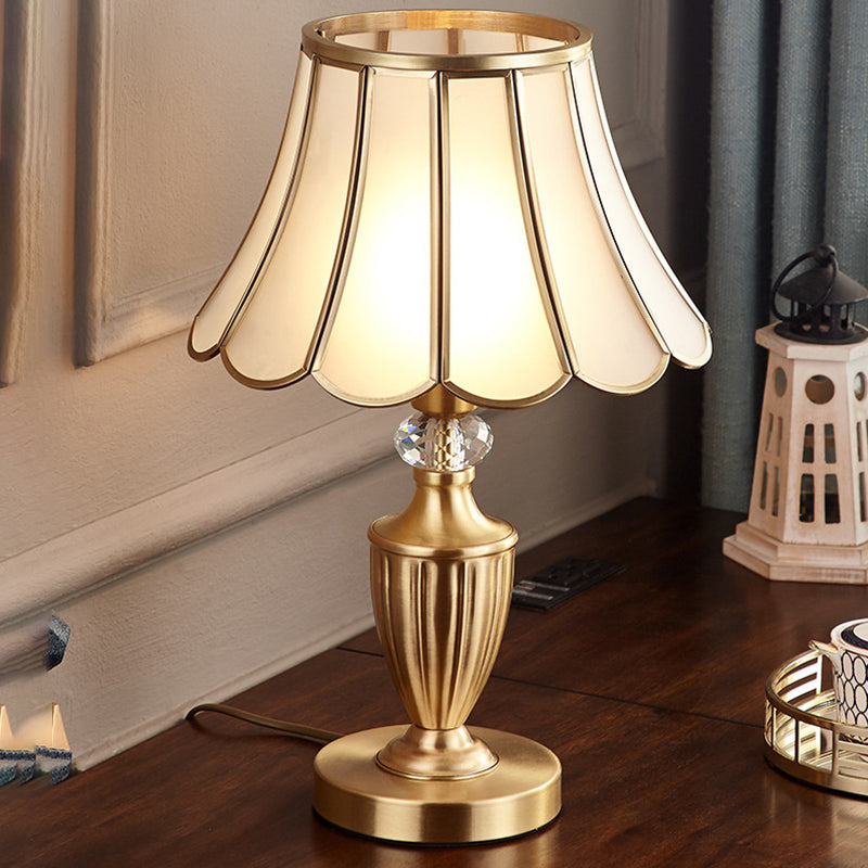 Copper Table Lamp Luxury Glass Lampshade Living Room Simple Creative Desk Lamp