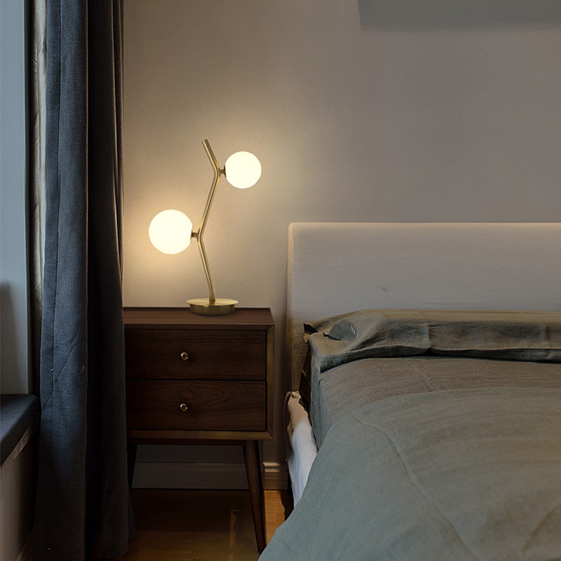 Modern Luxury Brass Table Lights Personality Frosted Glass Desk Lamp For Home Hotel Villa Bedroom Decorative