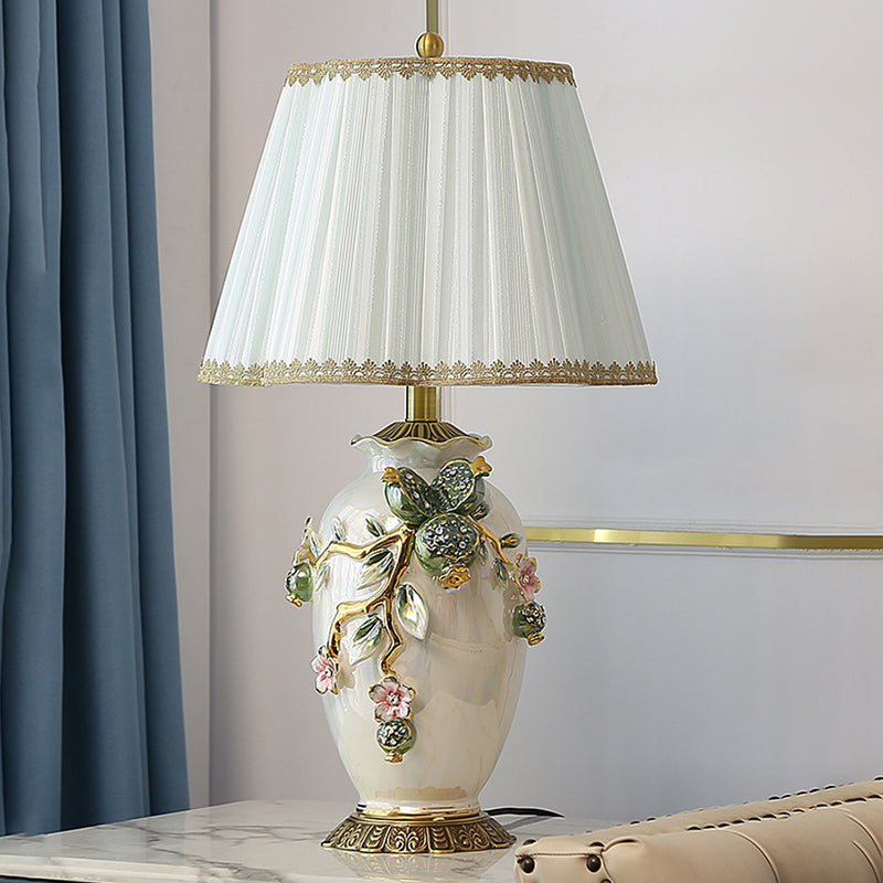 26'' 3D Exquisite Flower Ceramic Desk Lamp Ambience Romantic Lamp Hand Made Patient for Bedroom