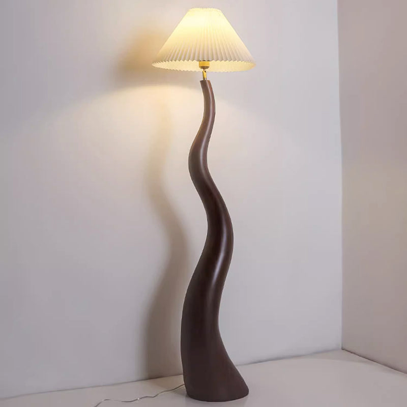 Creative 65" Twisted shape Resin Floor Lamp With Fabric Lampshade