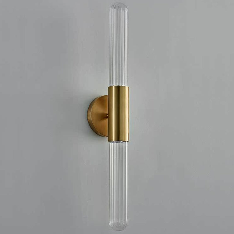 Light Luxury Glass Wall Lamp Gold Color Copper Body and Glass Lampshade Simple LED Lighting Fixtures 