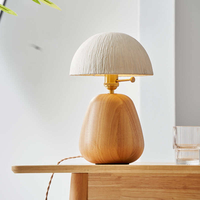 Creative Solid Wood Mushroom Table Lamp Light Atmosphere Light Decoration Rice paper Lampshade Desk Lamp