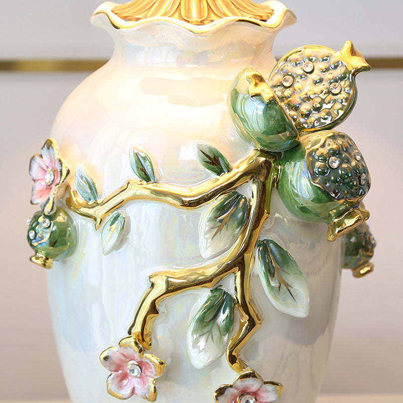26'' 3D Exquisite Flower Ceramic Desk Lamp Ambience Romantic Lamp Hand Made Patient for Bedroom