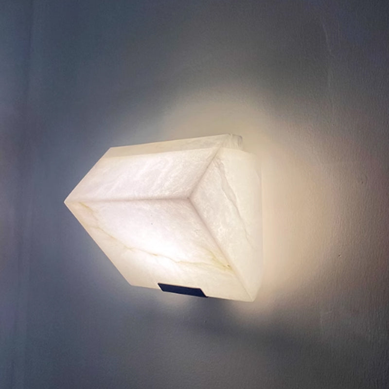 Marble Copper Wall Lamp Bedroom Bedside Modern Natural Stone LED Lights Corridor Hotel Sconce Study Living Room 