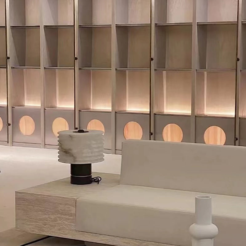 Luxury Nature Marble Table Lamp With Natrual Stone Lampshade and Marble Base