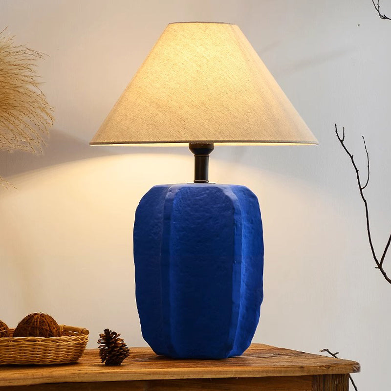 Globe Electric 22'' Black White Blue Color Ceramic Table Lamp White Linen Shade On/Off Rotary Switch on Socket Living Room, Home Décor, Bedroom