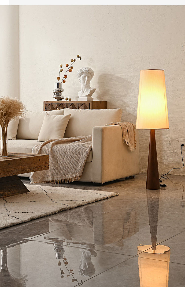Japanese Designer Wabi-sabi Solid Wood Floor Lamp Art Decorative Corner Standing Lamp Living Room Study Bedroom Cafe