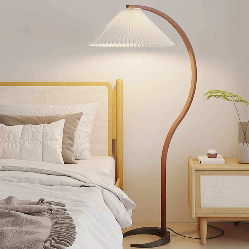 Wabi sabi Creative Design 60'' Solid Wood Floor Lamp Paper Lampshade LED Bulb E27 Socket