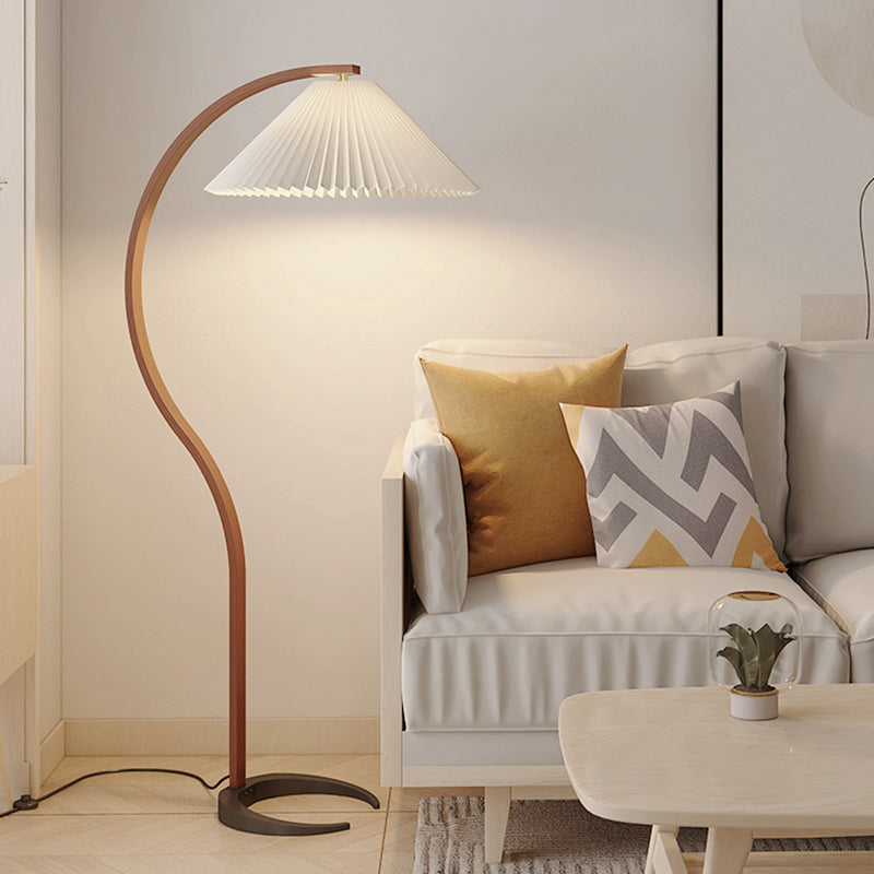 Wabi sabi Creative Design 60'' Solid Wood Floor Lamp Paper Lampshade LED Bulb E27 Socket