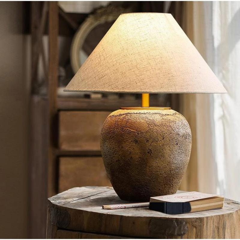 Wabi Sabi Lamp Bedroom Bedside Lamp Ceramic Pot Retro Homestayers Japanese Living Room