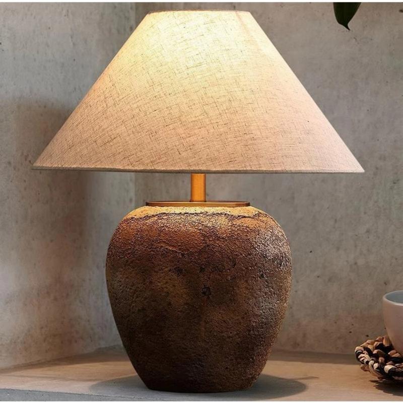 Wabi Sabi Lamp Bedroom Bedside Lamp Ceramic Pot Retro Homestayers Japanese Living Room