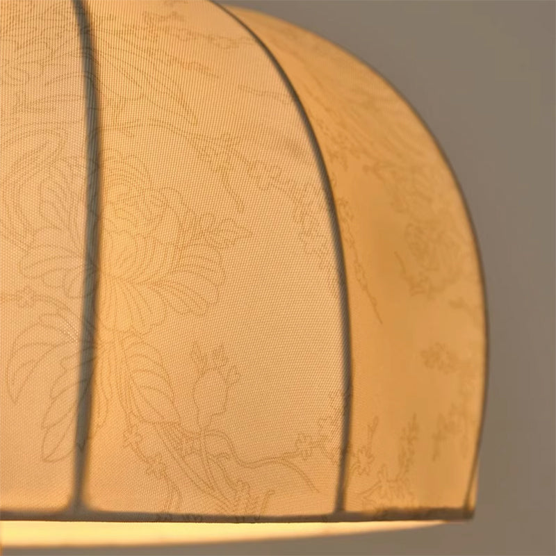 Classic Solid Wood Table Lamp With Fabric Printed Lampshade