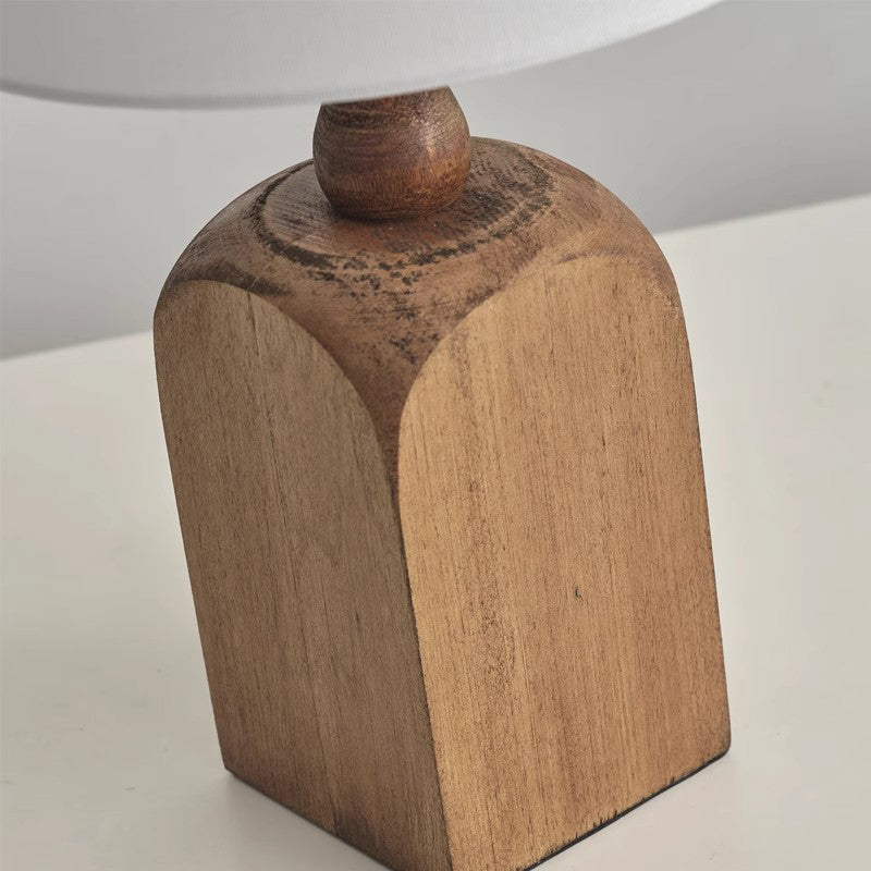 American Retro Bedside Wood Desk Lamp Bedroom Living Room Dressing Table Book Cloth Table Lamp