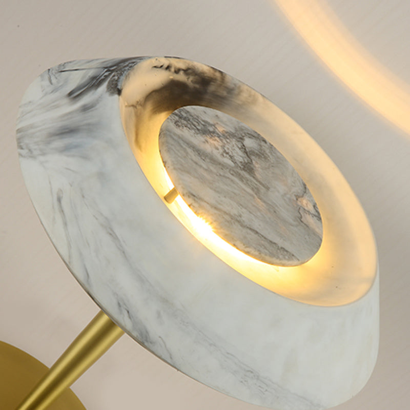 Traditional Gold Color Table Lamp With Resin Lampshade and Metal Body