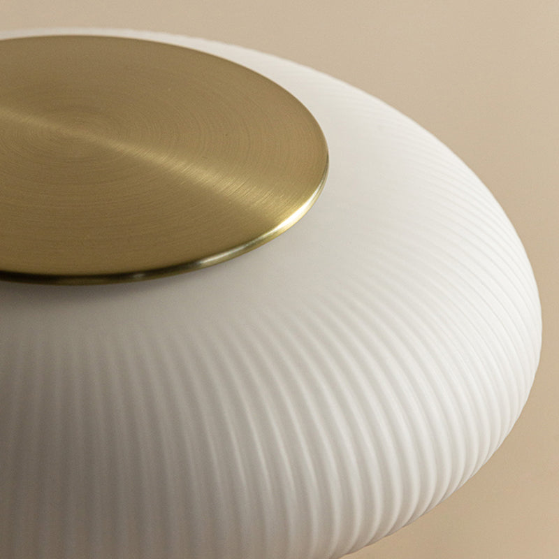 Traditional Solid Wood Table Lamp With White Glass Lampshade
