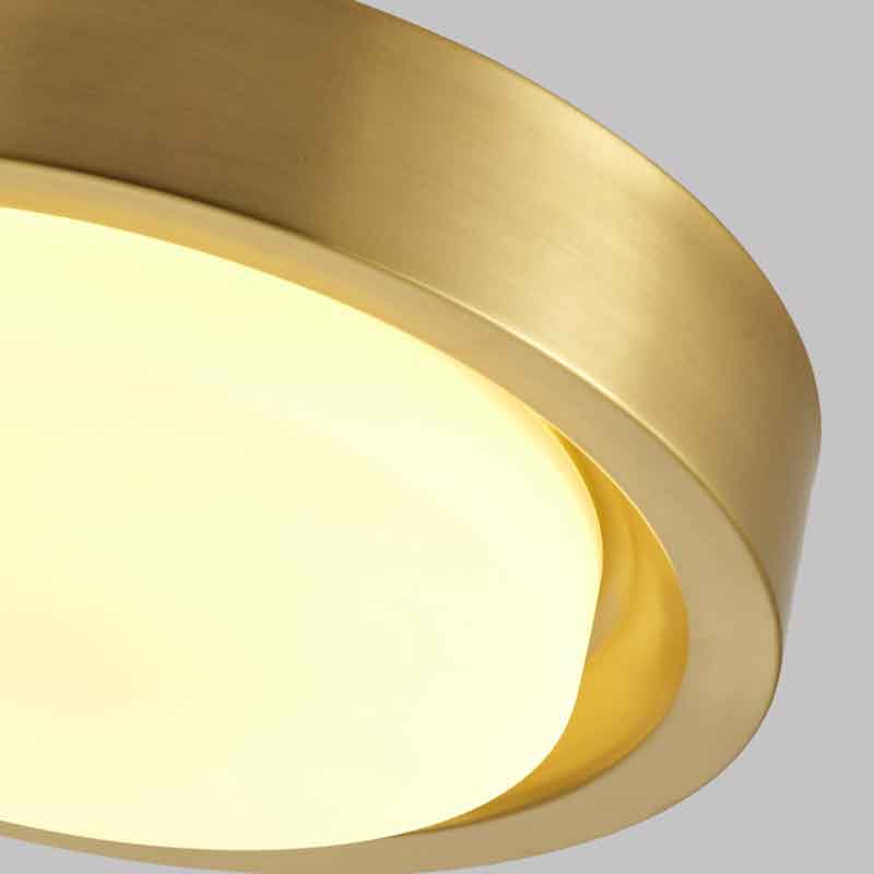 Classical Dia.18" Round Light Luxury Brass LED Ceiling Lamp with Remote Control Dimmable