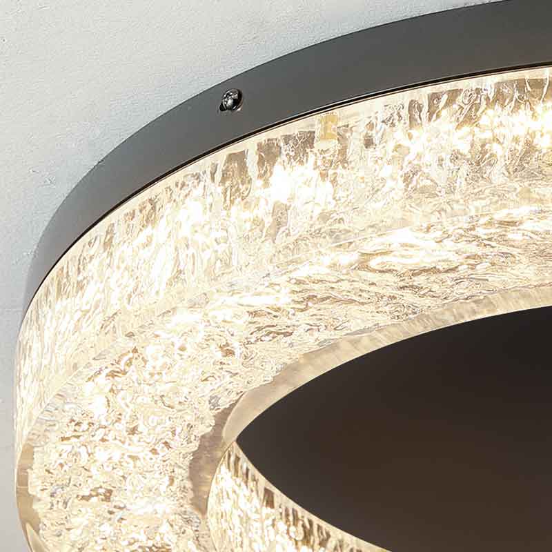 Luxury 23" Round Brass Flush Mount LED Ceiling Light with Remote Control Dimmable