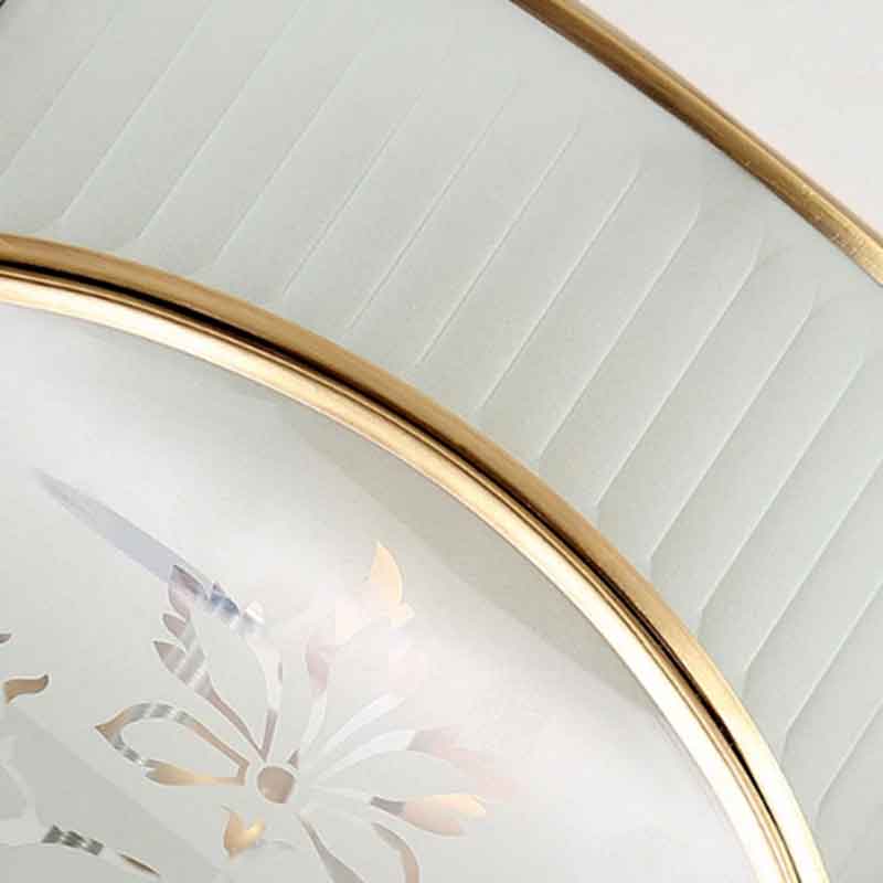 New Chinese Luxury Flower Glass LED Brass Ceiling Lamp with Remote Control Dimmable