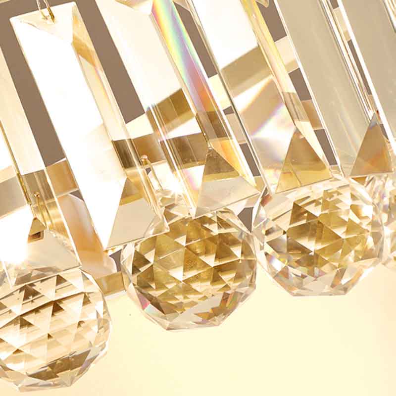 Luxury Modern Copper Ceiling Lamp Crystal LED Ceiling Light Dia.45cm For Foyer Bedroom