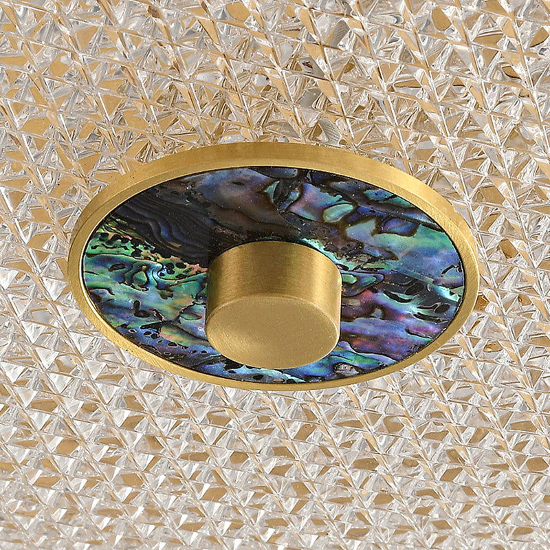 New Arrival Round Luxury Brass Flush LED Ceiling Light With for Bedroom Living Room