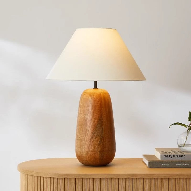 Nordic Wood Table Lamp Cloth Lampshade Table Lights for Living Room Bedroom Fixture