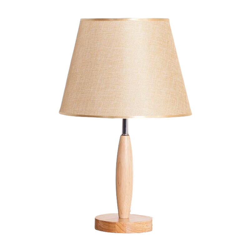 Wooden Silver Table Lamp with Linen Shade Vintage Style Lampshade Lampshade Lamps