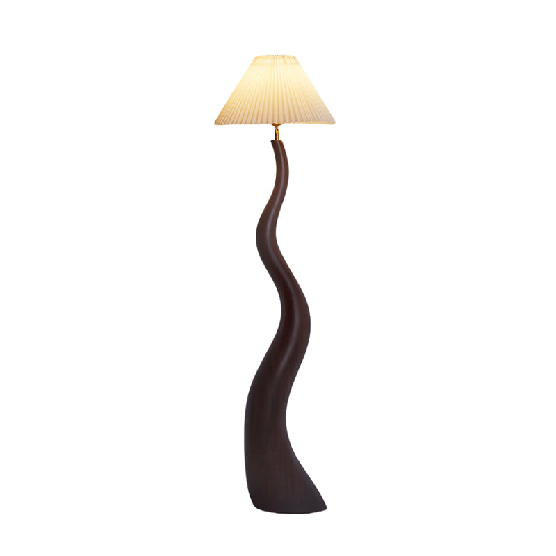 Creative 65" Twisted shape Resin Floor Lamp With Fabric Lampshade