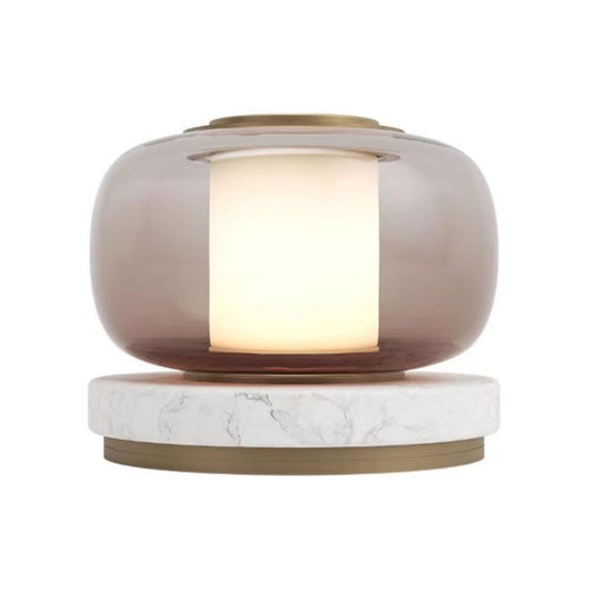 Modern Luxury Marble Table Lamp With Glass Lampshade