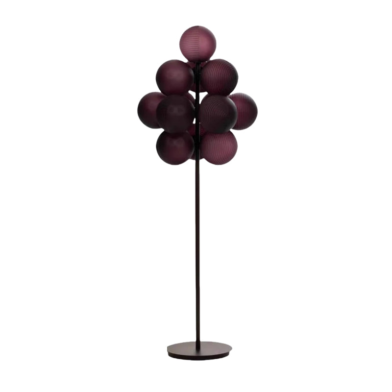 Novelty 63" Purple Grapes Glass Floor Lamp With 13 G9 LED Light Bulb