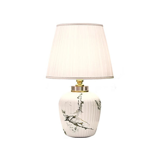 23'' Ceramic Pot Table Lamp Chinese Style Modern Pattern Living Room Lamp Study Bedroom Bedside Lamp