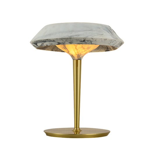 Traditional Gold Color Table Lamp With Resin Lampshade and Metal Body