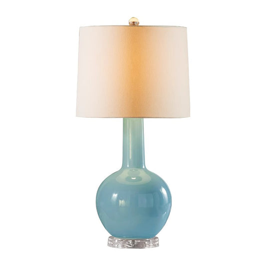 Modern Blue Ceramic Table Lamp Vintage Style For Bedroom Small Table For Nightstand Side Table