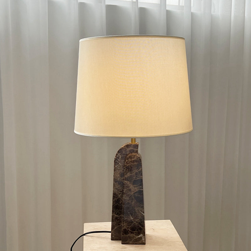 Tax Include Luxury Natrual Mable Table Lamp with Fabric Lampshade