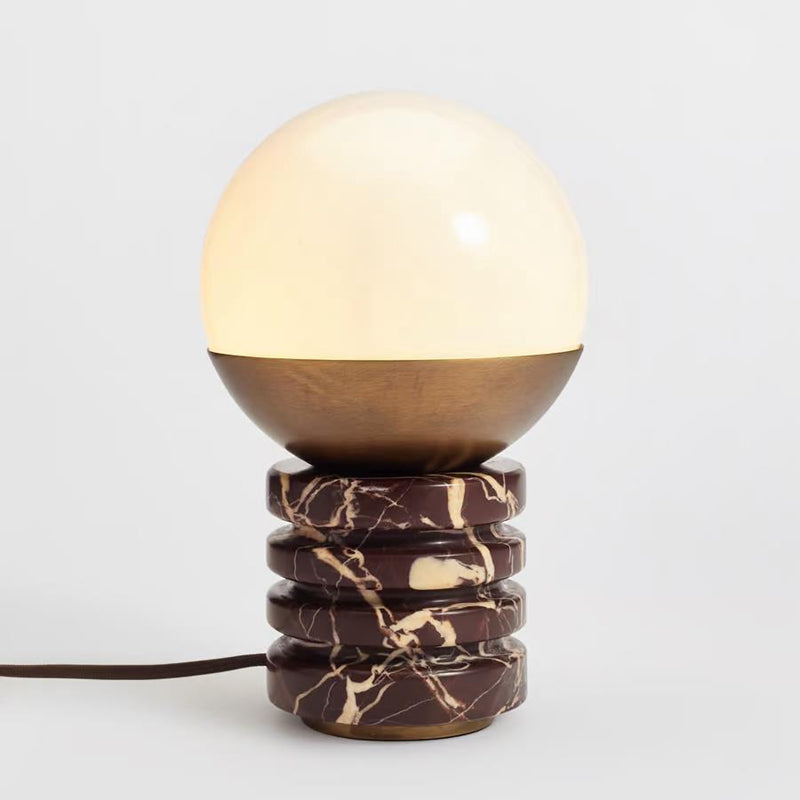 Tax Include Simple Nature Marble Table Lamp Black Base