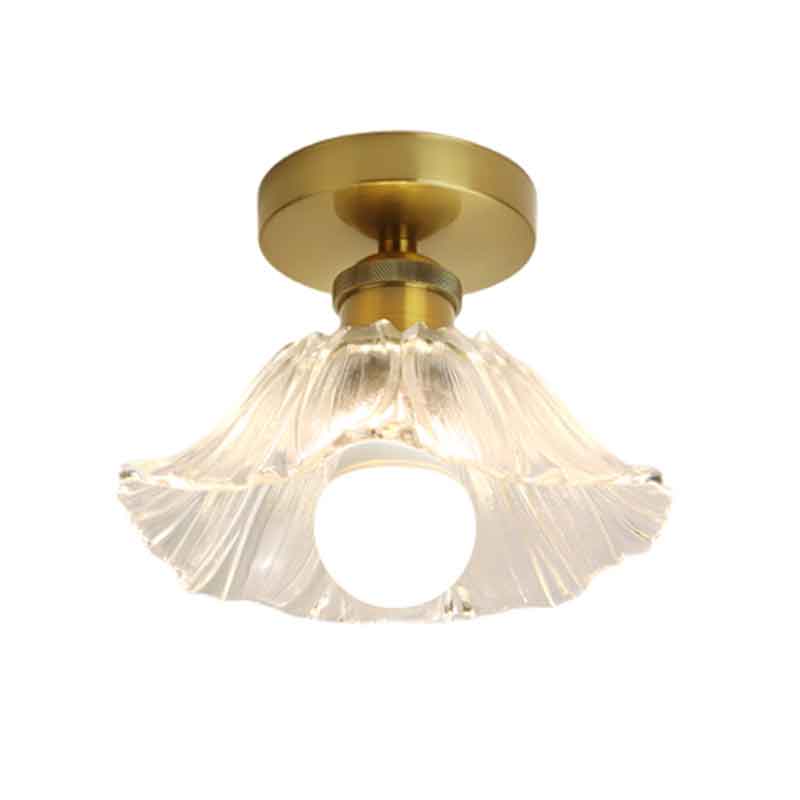 American Style Creative Flower Brass LED Ceiling Light Warm White Light 3000K 220V Input