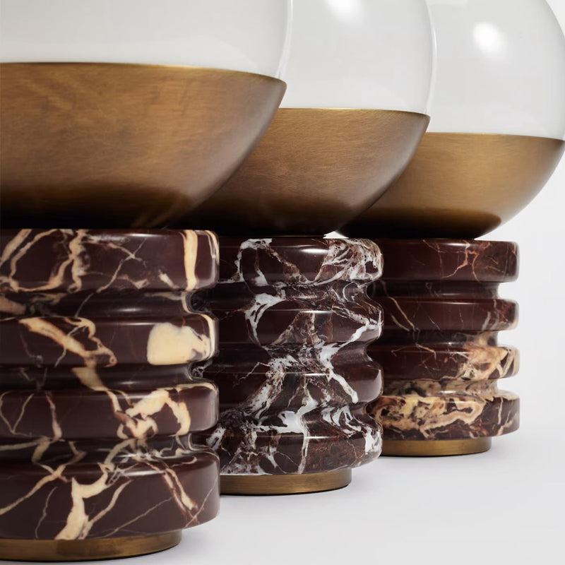 Tax Include Simple Nature Marble Table Lamp Black Base