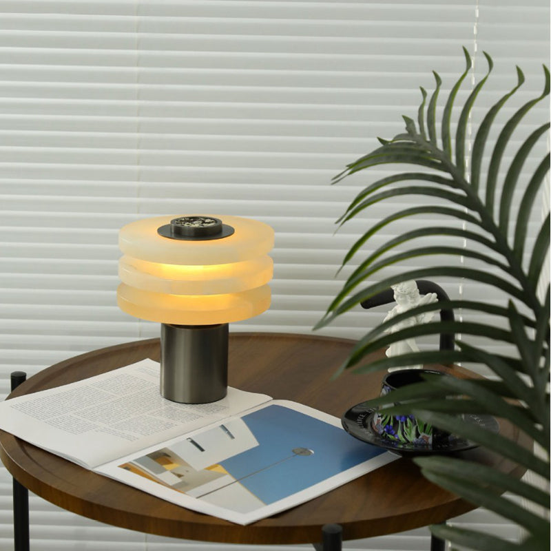 Touch Control LED Table Lamp Alabaster Shade
