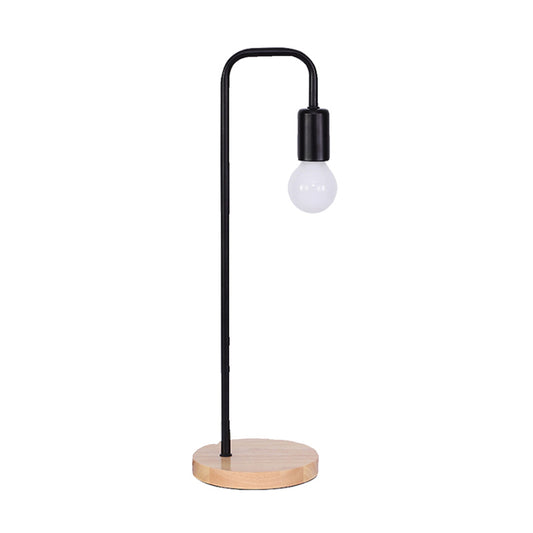E27 Nightstand Lamps Table Lamp with Wooden Base Vintage Bedside Light for Living Room Office Bedroom