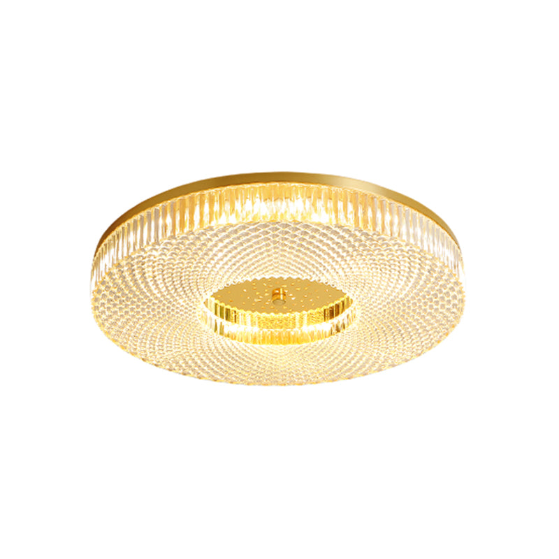 Modern Luxury Dia.19" Round Brass Recessed LED Ceiling Lamp for Bedroom Living Room