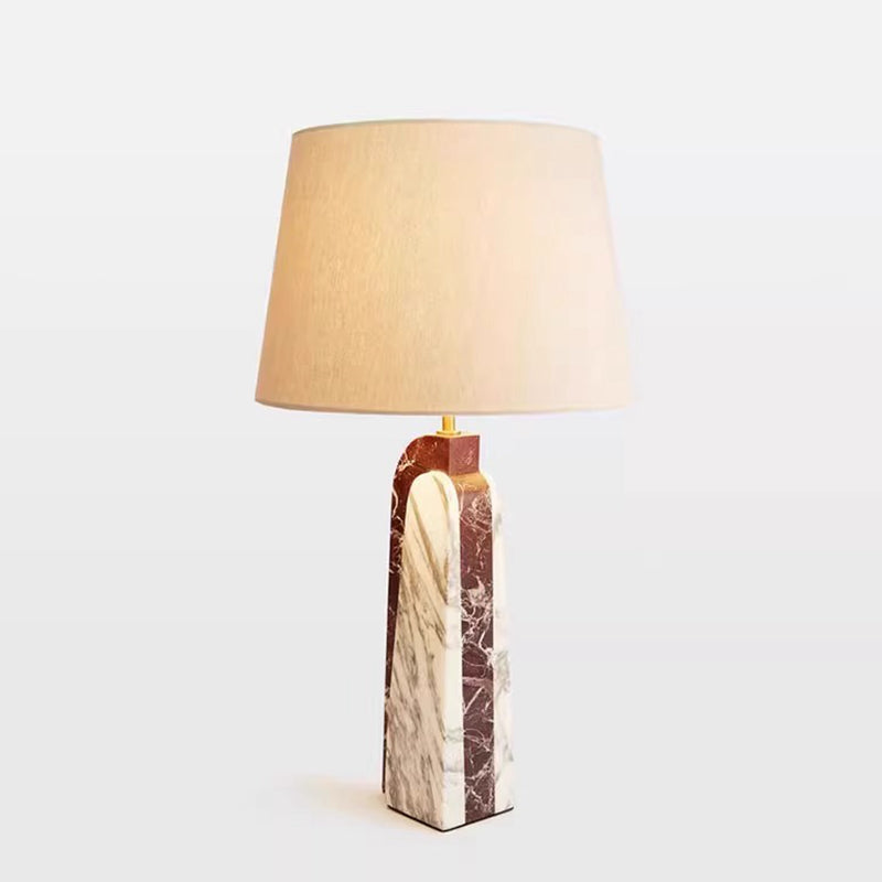 Tax Include Luxury Natrual Mable Table Lamp with Fabric Lampshade