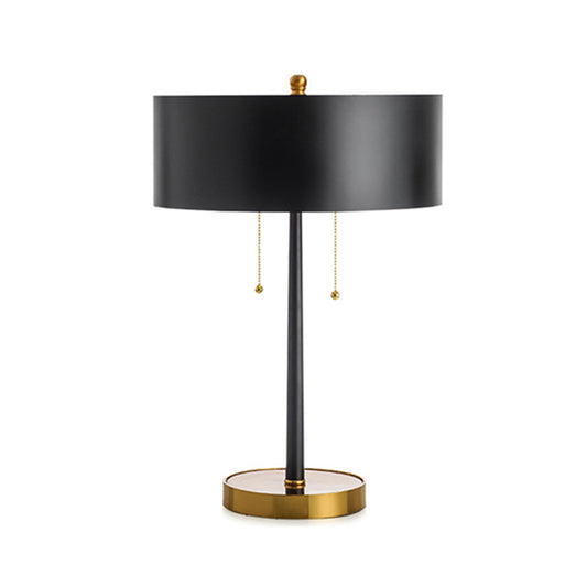 Simple Modern Metal Table Lamp Black Vintage Living Room Bedroom Hotel Indoor Decorative Nightstand Lamps